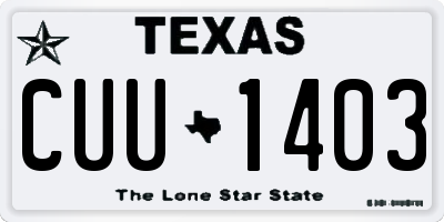 TX license plate CUU1403