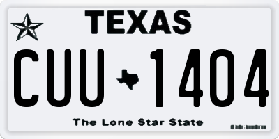 TX license plate CUU1404