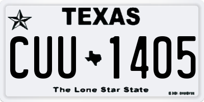 TX license plate CUU1405