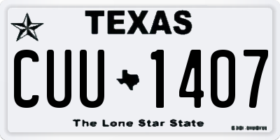 TX license plate CUU1407