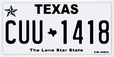 TX license plate CUU1418