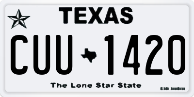 TX license plate CUU1420