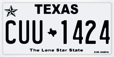 TX license plate CUU1424