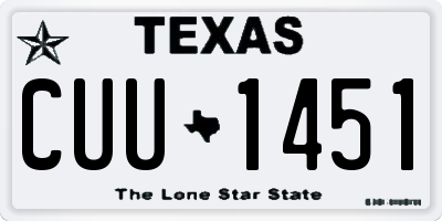TX license plate CUU1451