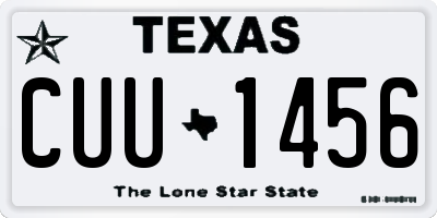 TX license plate CUU1456