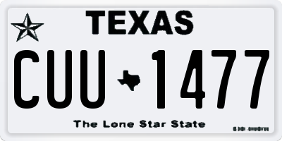 TX license plate CUU1477