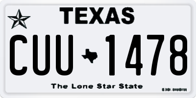 TX license plate CUU1478