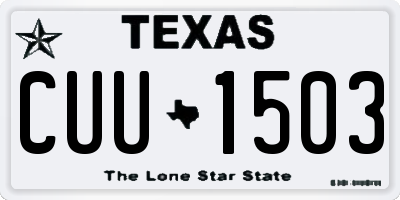 TX license plate CUU1503