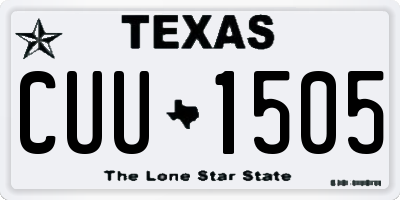 TX license plate CUU1505