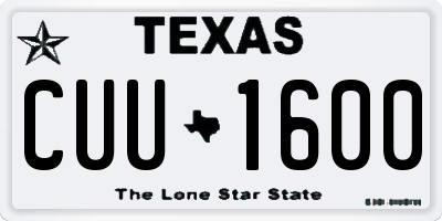 TX license plate CUU1600