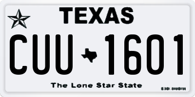 TX license plate CUU1601