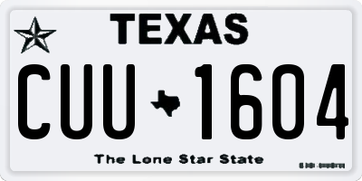 TX license plate CUU1604