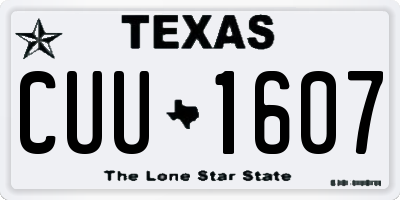 TX license plate CUU1607