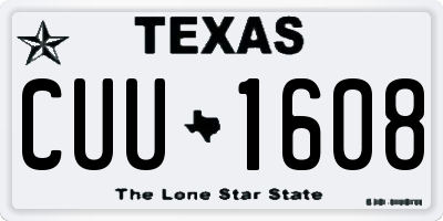 TX license plate CUU1608