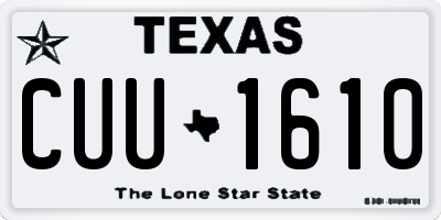TX license plate CUU1610