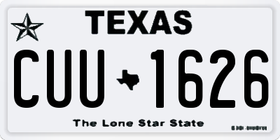 TX license plate CUU1626