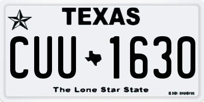 TX license plate CUU1630