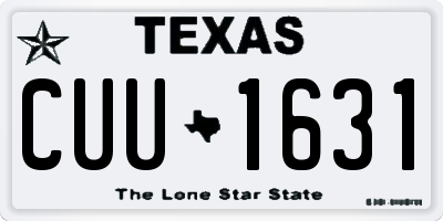 TX license plate CUU1631