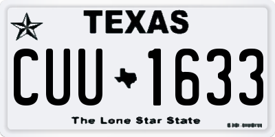 TX license plate CUU1633