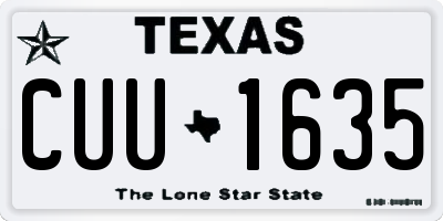 TX license plate CUU1635