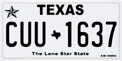 TX license plate CUU1637