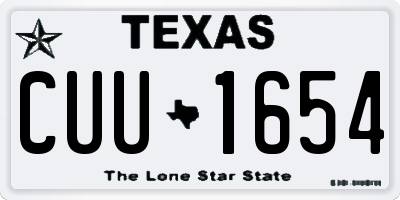TX license plate CUU1654