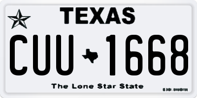 TX license plate CUU1668