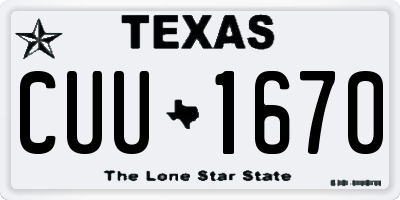 TX license plate CUU1670