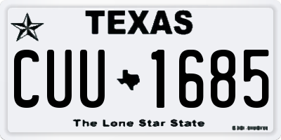 TX license plate CUU1685