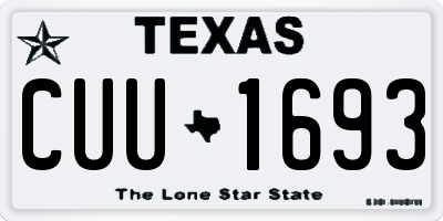 TX license plate CUU1693