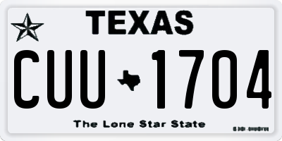 TX license plate CUU1704