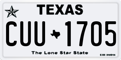 TX license plate CUU1705