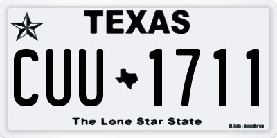 TX license plate CUU1711