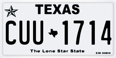 TX license plate CUU1714