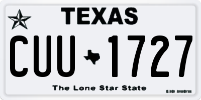 TX license plate CUU1727