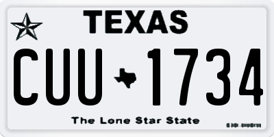 TX license plate CUU1734