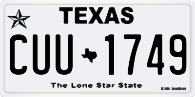 TX license plate CUU1749