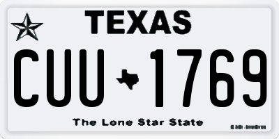 TX license plate CUU1769