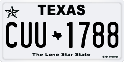 TX license plate CUU1788