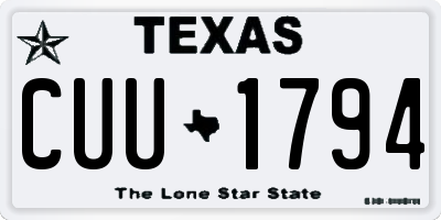 TX license plate CUU1794