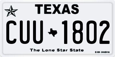 TX license plate CUU1802