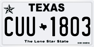 TX license plate CUU1803