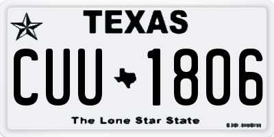 TX license plate CUU1806