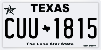 TX license plate CUU1815
