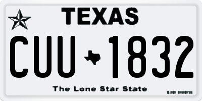 TX license plate CUU1832