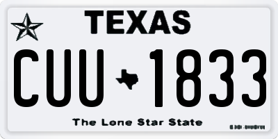 TX license plate CUU1833
