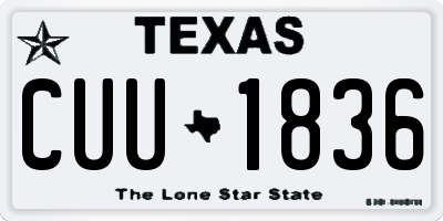 TX license plate CUU1836