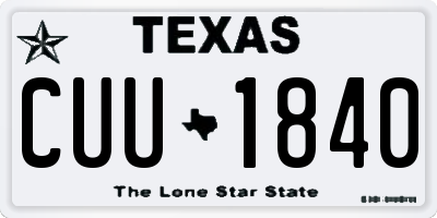 TX license plate CUU1840