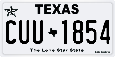 TX license plate CUU1854