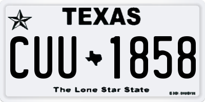 TX license plate CUU1858